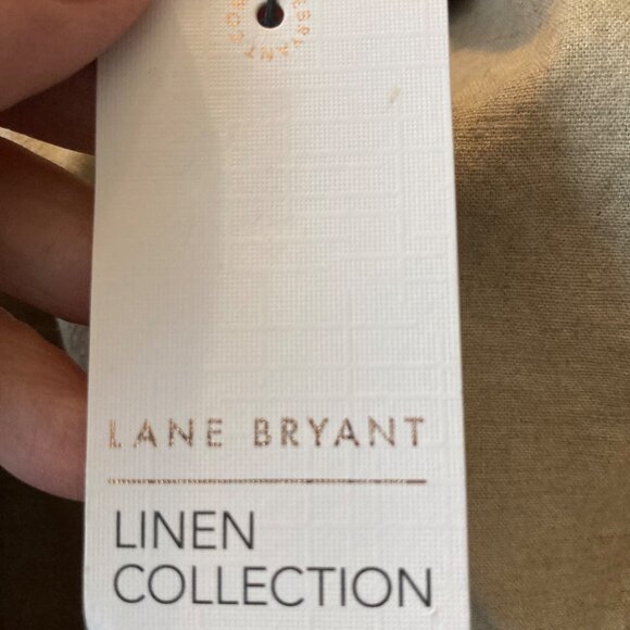 Womens Lane Bryant Wide‎ Leg Mid Rise Linen Blend Pants Tan 26 NWD - Picture 8 of 10